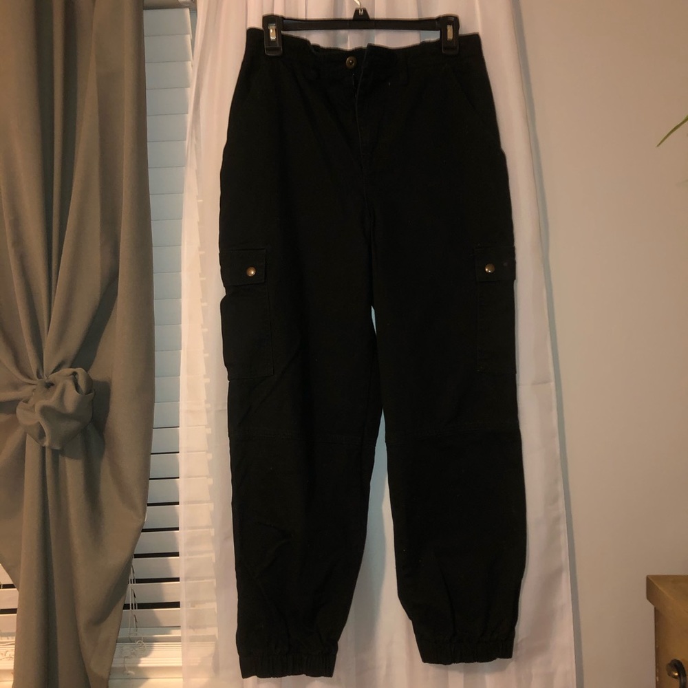 Wild Fable Twill High-Rise Black Cargo Pants